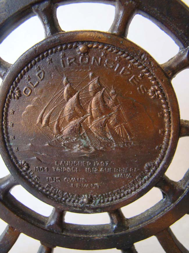 A U S S Constitution ("Old Ironsides") bookend made from material taken from the ship during its 1927 overhaul — image 2